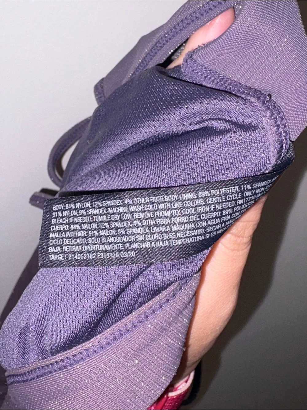 all in motion Sparkle Strappy Sports Bralette - Plum Size: M